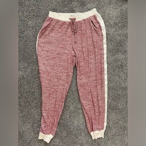 Abercrombie & Fitch Red and White Striped Pajama Jogger Pants - size L